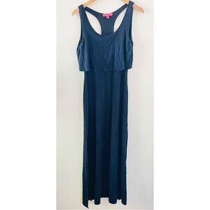 Betsey Johnson Pop Over Maxi Dress - Blue